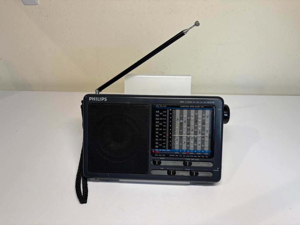 Philips D875 12 Band FM/MW/LW/SW Receiver, Audio, Tv en Foto, Radio's, Ophalen of Verzenden, Zo goed als nieuw, Wereldontvanger