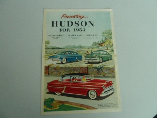 1954 Hudson Full Line Grote Prestige Brochure USA, Ophalen of Verzenden, Gelezen, Overige merken