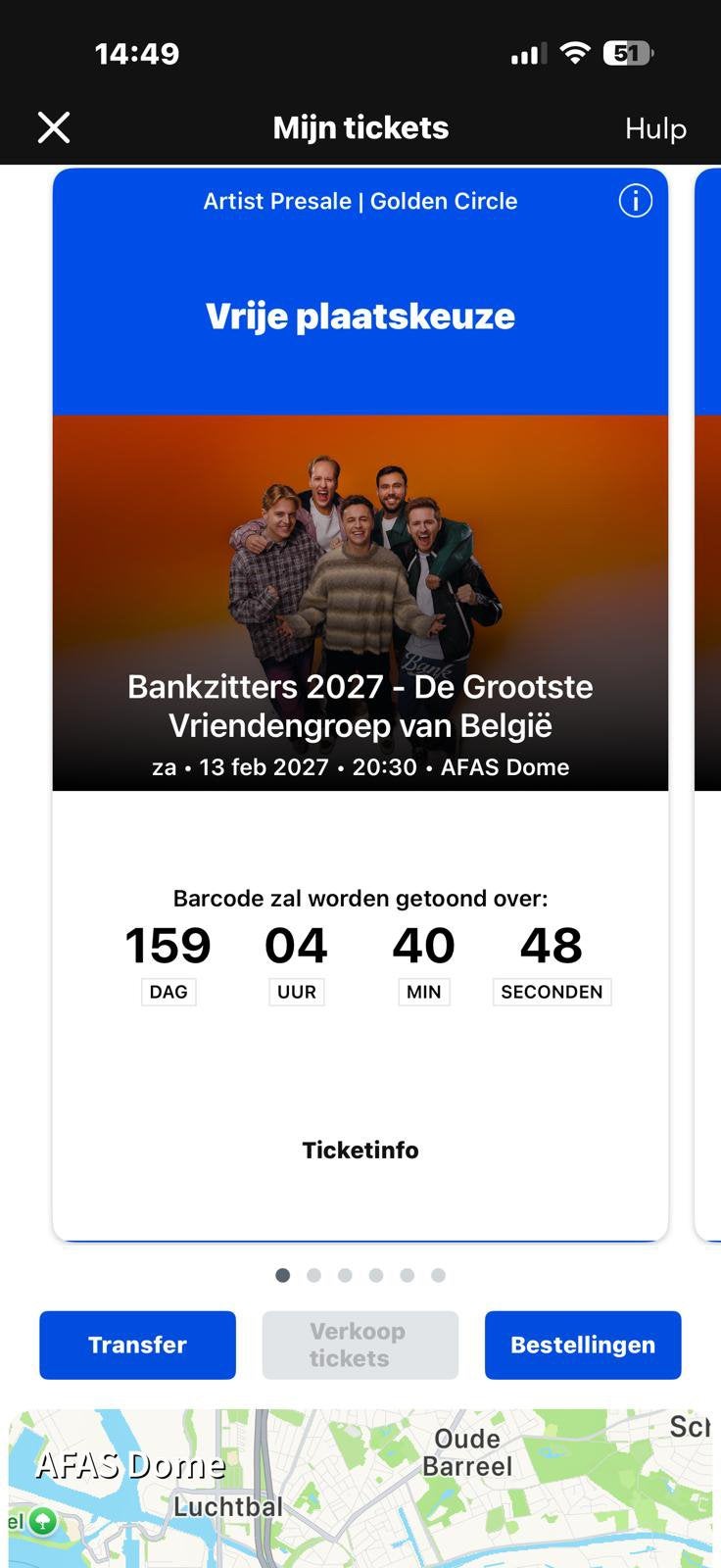 Bankzitters Golden Circle Afas Dome - sportpaleis tickets, Drie personen of meer, Februari