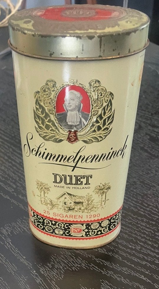Vintage schimmelpennick duet sigarenblik made in holland, Verzamelen, Blikken, Ophalen of Verzenden, Zo goed als nieuw, Overige