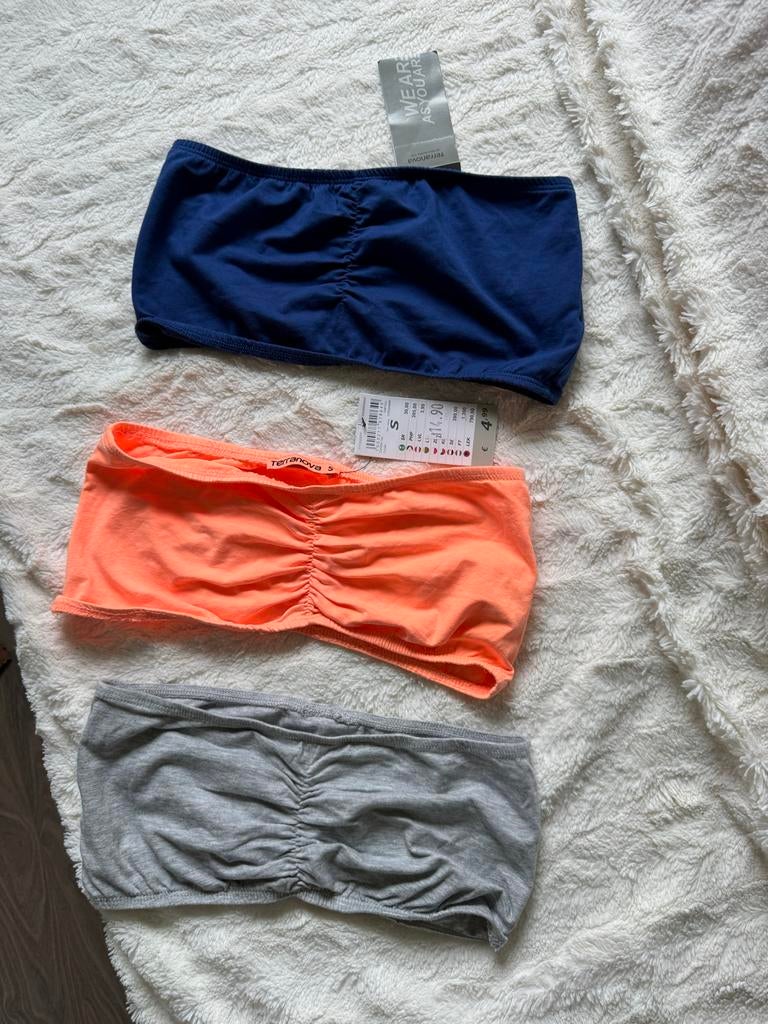 Terranova Bandeau Tops - 3 stuks (Nieuw met kaartjes), Kleding | Dames, Blauw, Nieuw, Ophalen of Verzenden, Maat 36 (S)