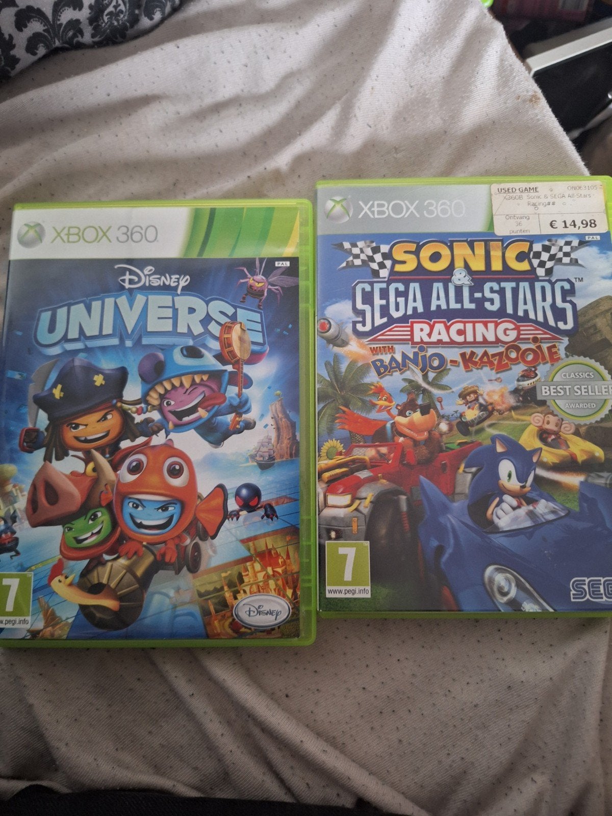 Xbox 360 games: Disney Universe & Sonic & Sega All-Stars Rac, Ophalen of Verzenden, Gebruikt, Met games