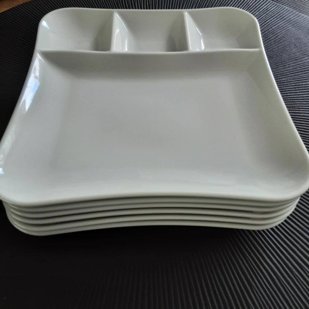 Vivo Borden - 6 Stuks - Wit, Huis en Inrichting, Keuken | Servies, Ophalen, Keramiek, Zo goed als nieuw, Bord(en)