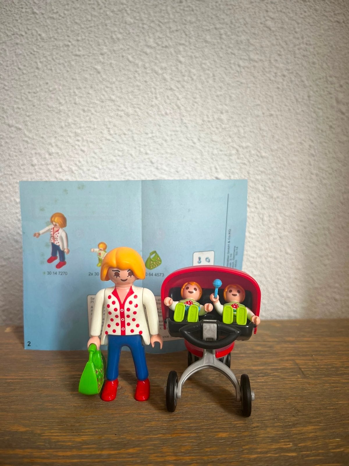 Playmobil moeder met tweeling in kinderwagen, Kinderen en Baby's, Speelgoed | Poppen, Ophalen of Verzenden, Gebruikt, Overige typen