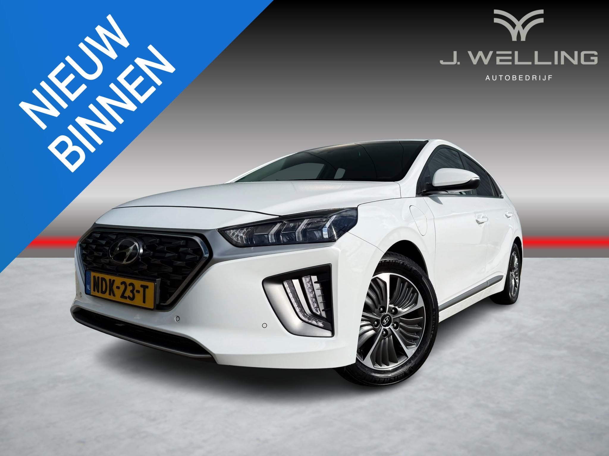 Hyundai IONIQ 1.6 GDi PHEV Premium leer memory acc, Auto's, Gebruikt, Wit, Plug-in hybride, Bedrijf