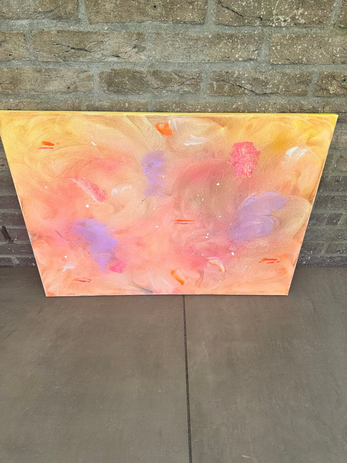 Abstract Acryl op Canvas Schilderij - Warmte en Kleur, Antiek en Kunst, Ophalen of Verzenden