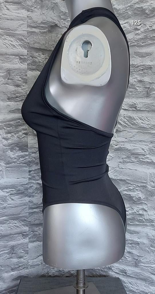 Sexy asymmetrische stringbody S, Ophalen of Verzenden, Zwart, Body of Korset