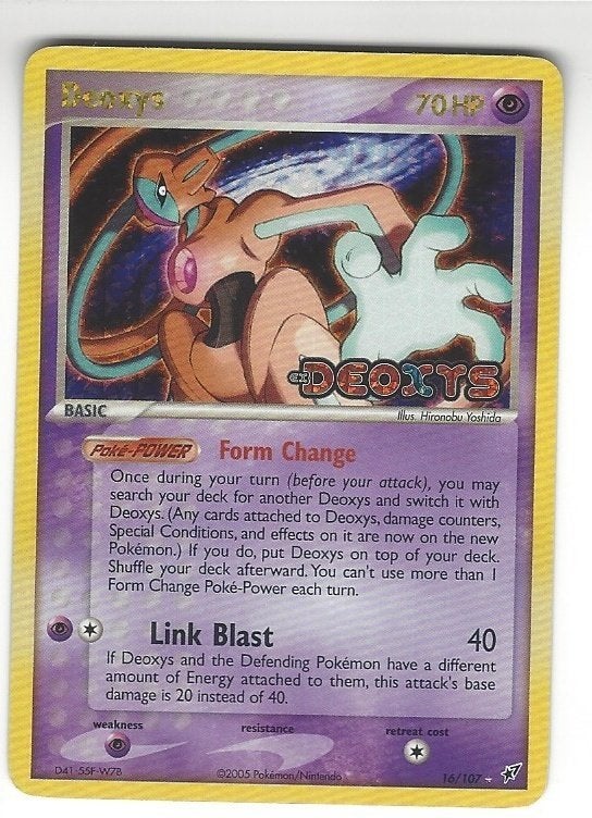 Pokemon Deoxys 16/107 ex deoxys stamped, Ophalen of Verzenden, Zo goed als nieuw, Losse kaart, Foil