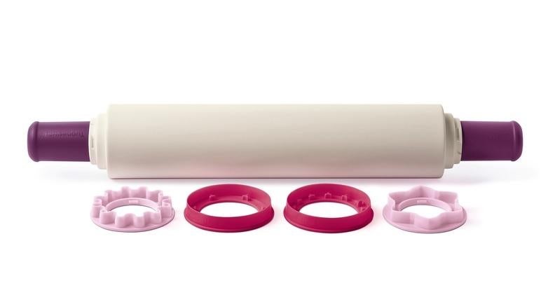 Tupperware Deegroller met ringen Roze/Wit Nieuw, Ophalen of Verzenden, Nieuw, Wit, Overige typen