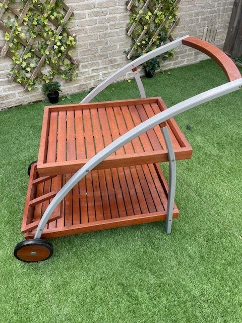 Serveerwagen met wieltjes, houten Trolley, Ophalen, Gebruikt, Hout, Keukentrolley