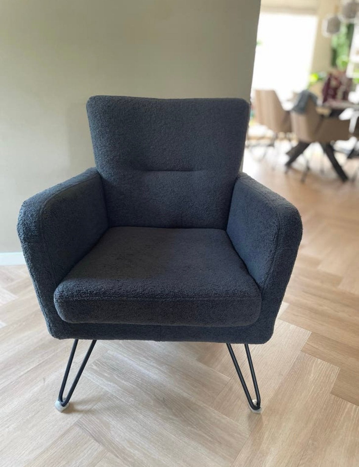Fauteuil Teddy grijs, Huis en Inrichting, Fauteuils, Zo goed als nieuw, 50 tot 75 cm, 75 tot 100 cm, Ophalen