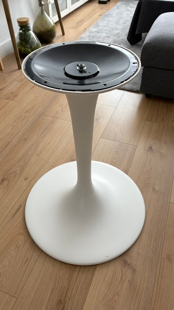IKEA DOCKSTA tafel onderstel wit, Huis en Inrichting, Ophalen, Gebruikt, 100 tot 150 cm, Rond