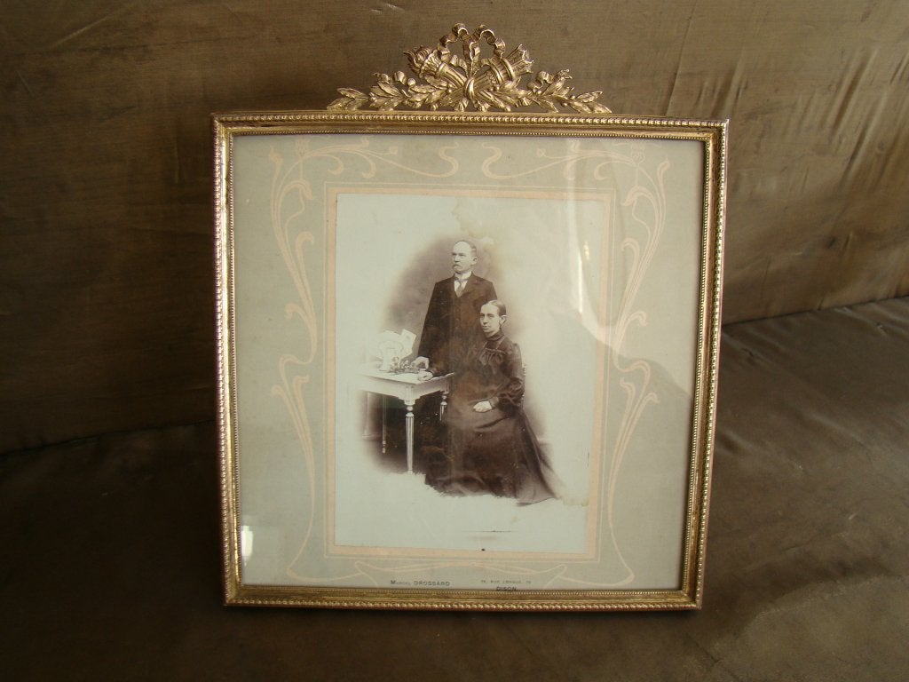 bijzondere antieke messing staande vierkante fotolijst 1913, Ophalen