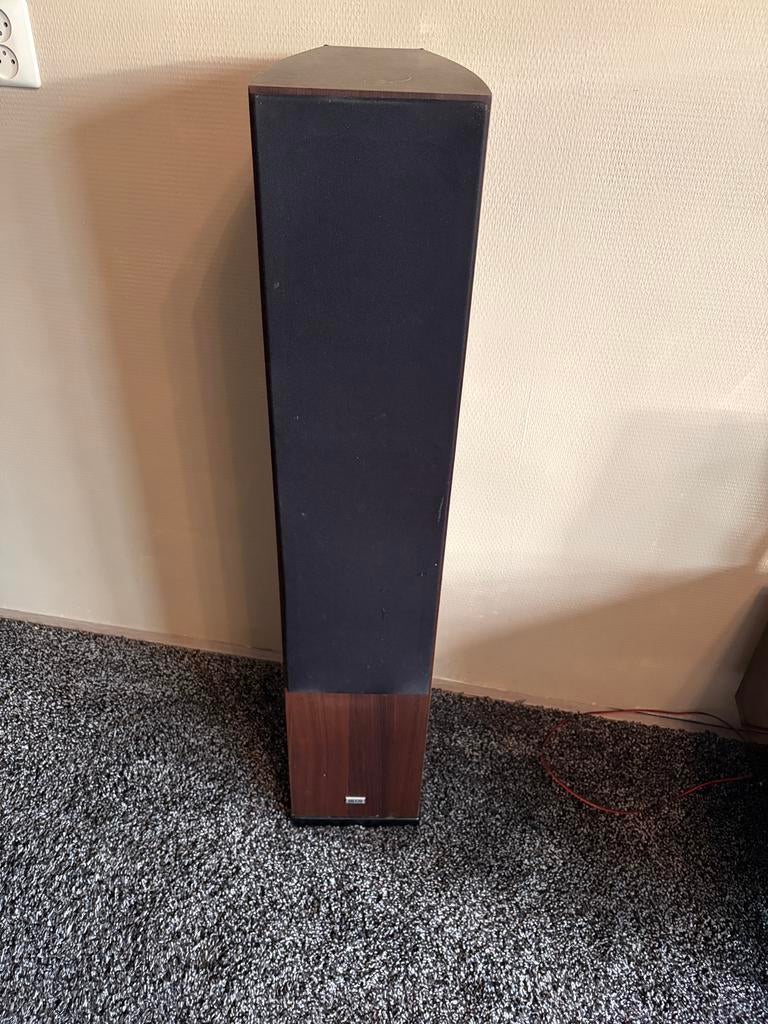 2x Heco Prime 702 (Espresso kleur) vloerstaanders, Gebruikt, 120 watt of meer, Front, Rear of Stereo speakers, Ophalen