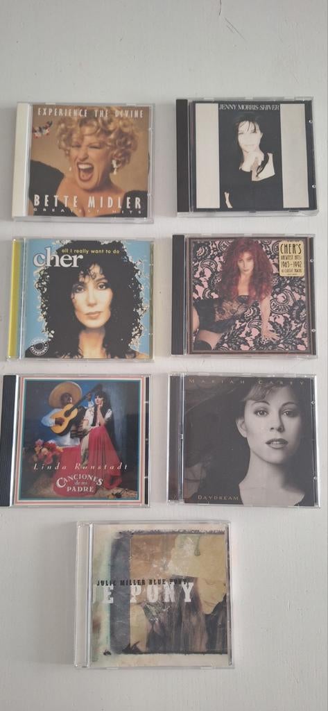 Diverse CD's: Miller,  Midler, Cher, Carey, Ronstad, Morris, Cd's en Dvd's, Ophalen of Verzenden, Gebruikt