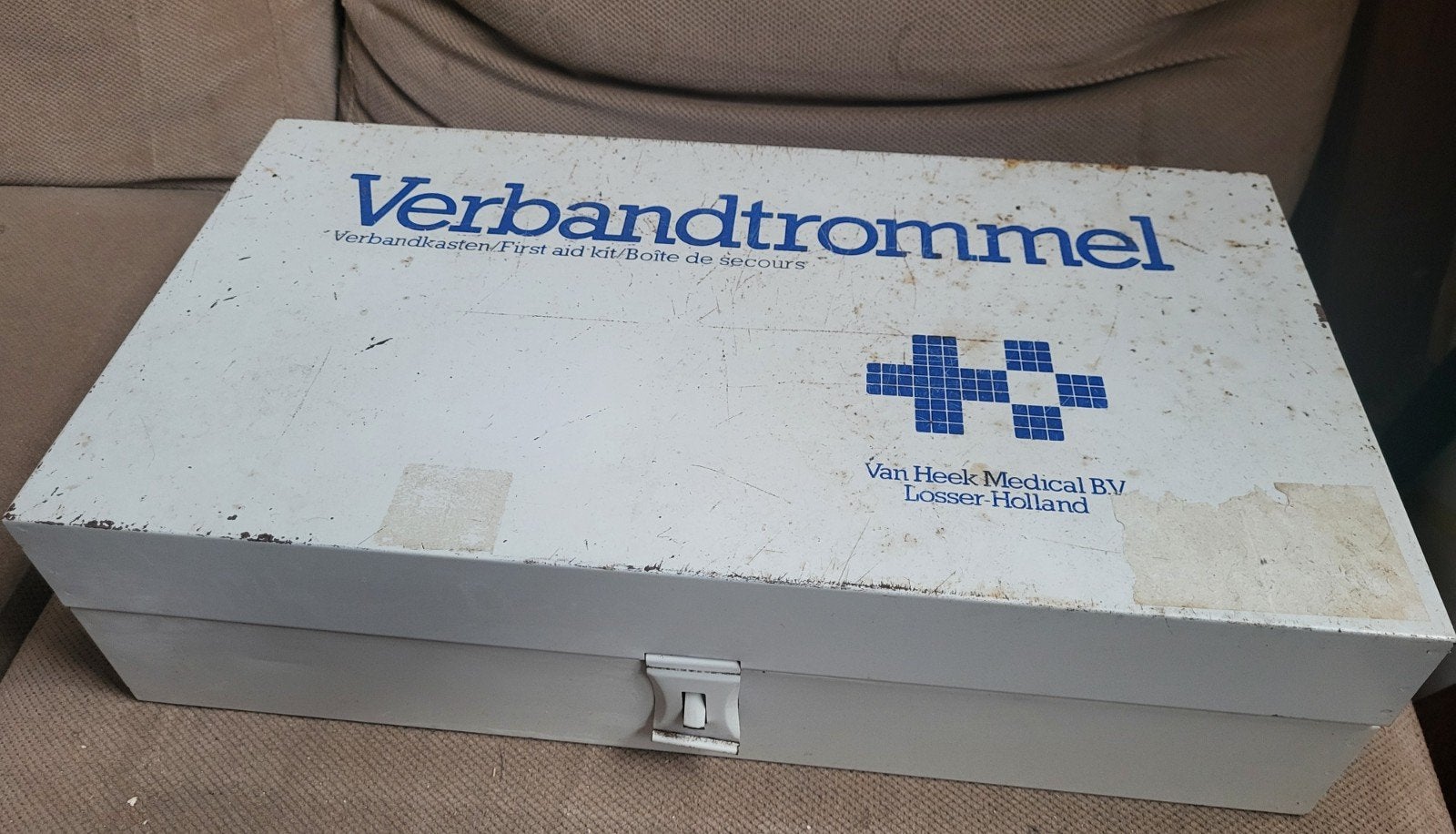Metalen Kist / Verbanddoos, Ophalen of Verzenden, 60 cm of meer