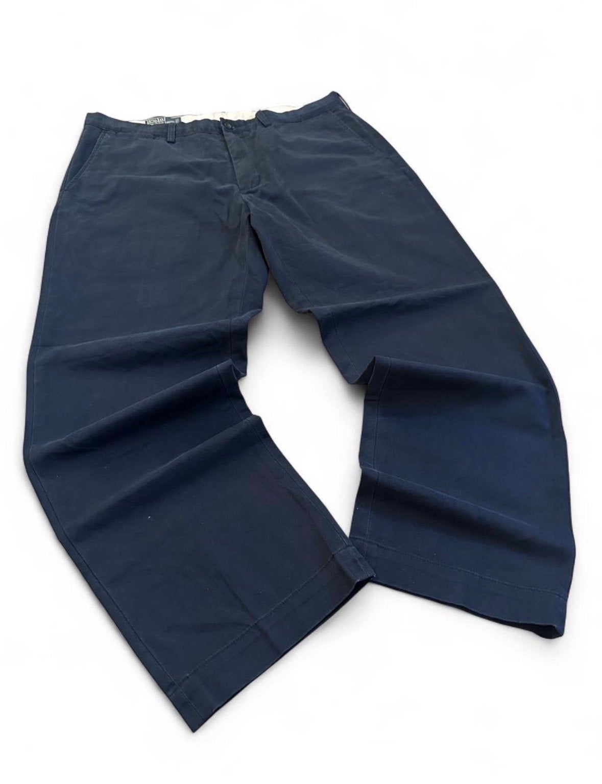 Polo Ralph Lauren Preston Chino Broek Wijd Been 38x31 Marine, Ophalen of Verzenden, Zo goed als nieuw, Overige maten, Blauw