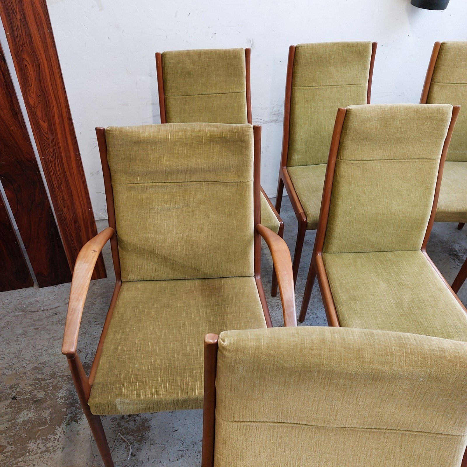 Partij 7 x vintage Klöckner stoelen, Ophalen, Gebruikt, Overige kleuren, Stof