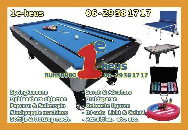POOLBILJART, huur een POOLTAFEL compleet met toebehoren, Ophalen, Zo goed als nieuw, Overige