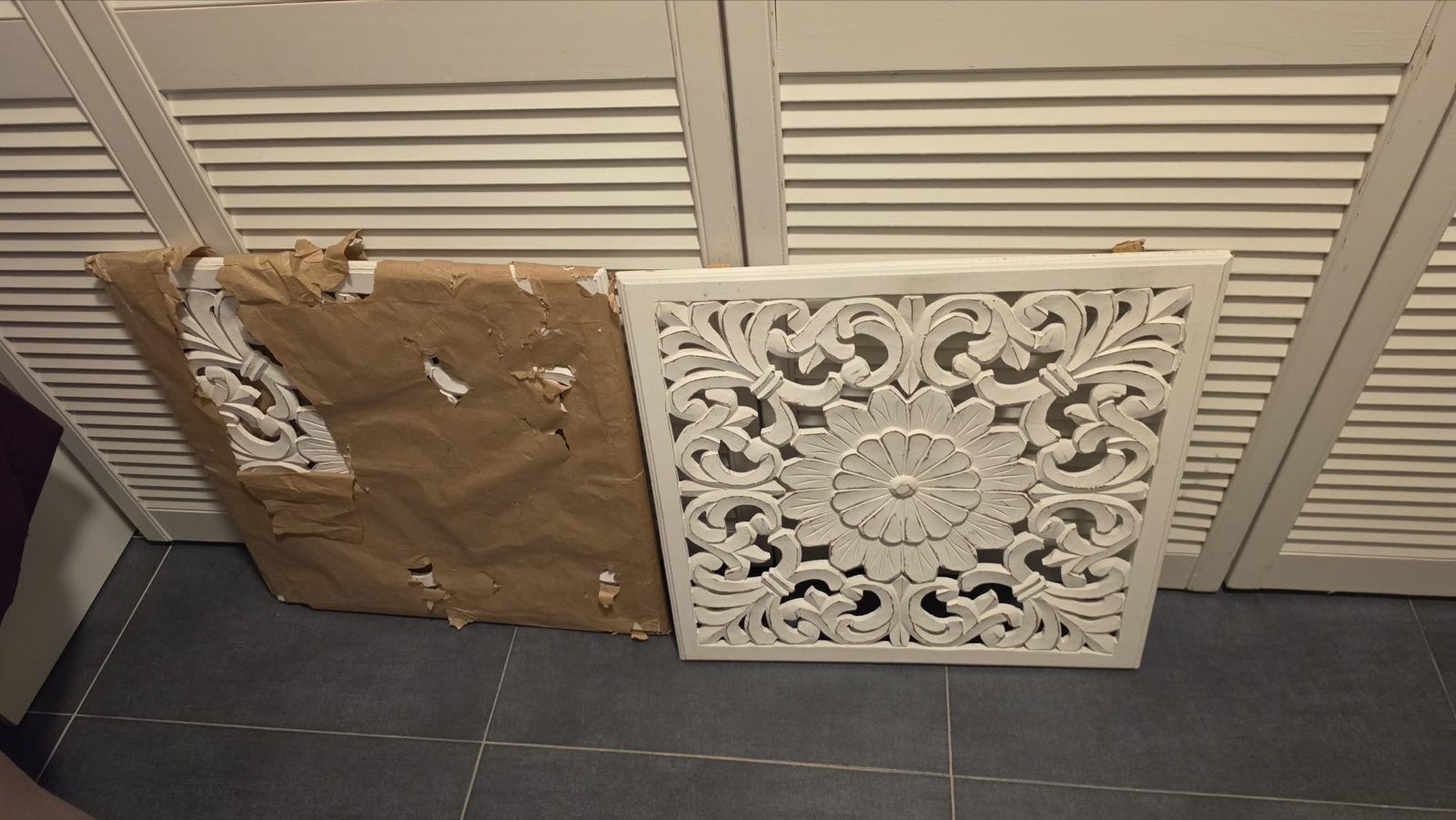 Decoratief Wandpaneel Houtsnijwerk - Wit, Huis en Inrichting, Ophalen, Hout, Klassiek, Zo goed als nieuw