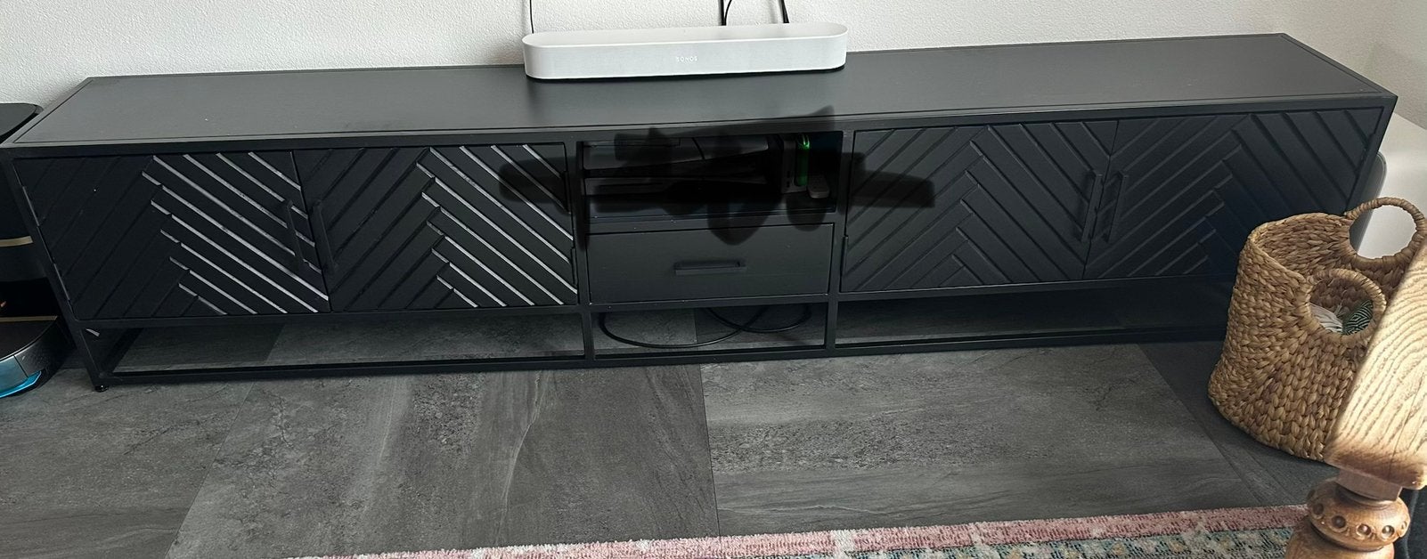 mango TV meubel, Ophalen, Mangohout, Zo goed als nieuw, 200 cm of meer