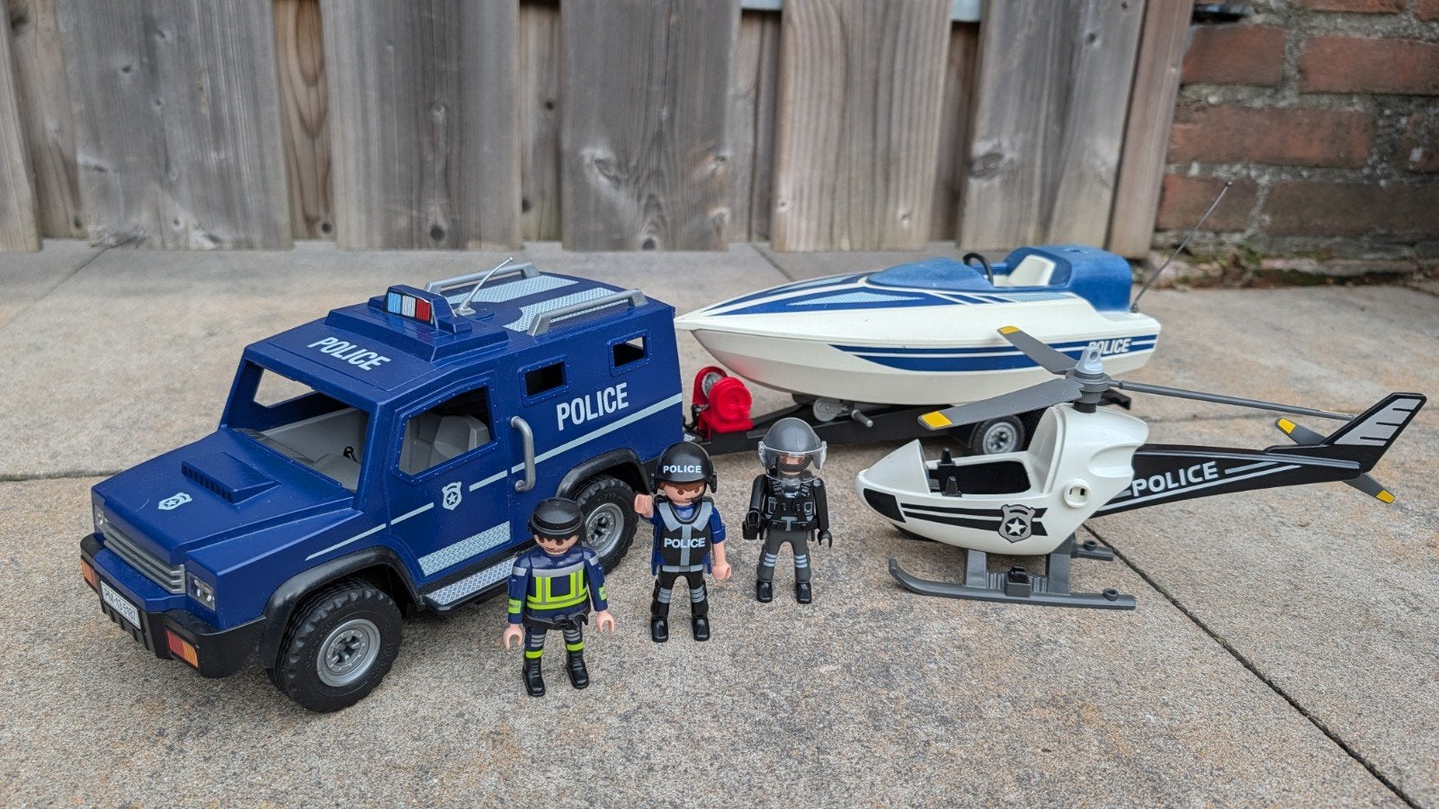 Playmobil Politie Set: Boot, Helikopter, Auto & Figuren, Ophalen, Gebruikt, Complete set, City action
