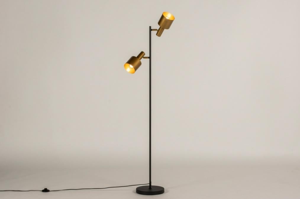 vloerlamp zwart brons bank hoekbank fauteuil bed leeslamp, Ophalen of Verzenden, Nieuw