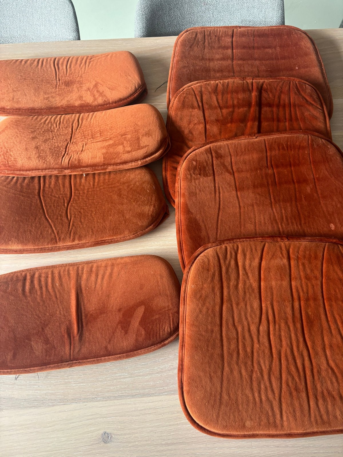 4x HKliving Wire barkruk stoelbekleding - terracotta velvet, Ophalen of Verzenden, Gebruikt
