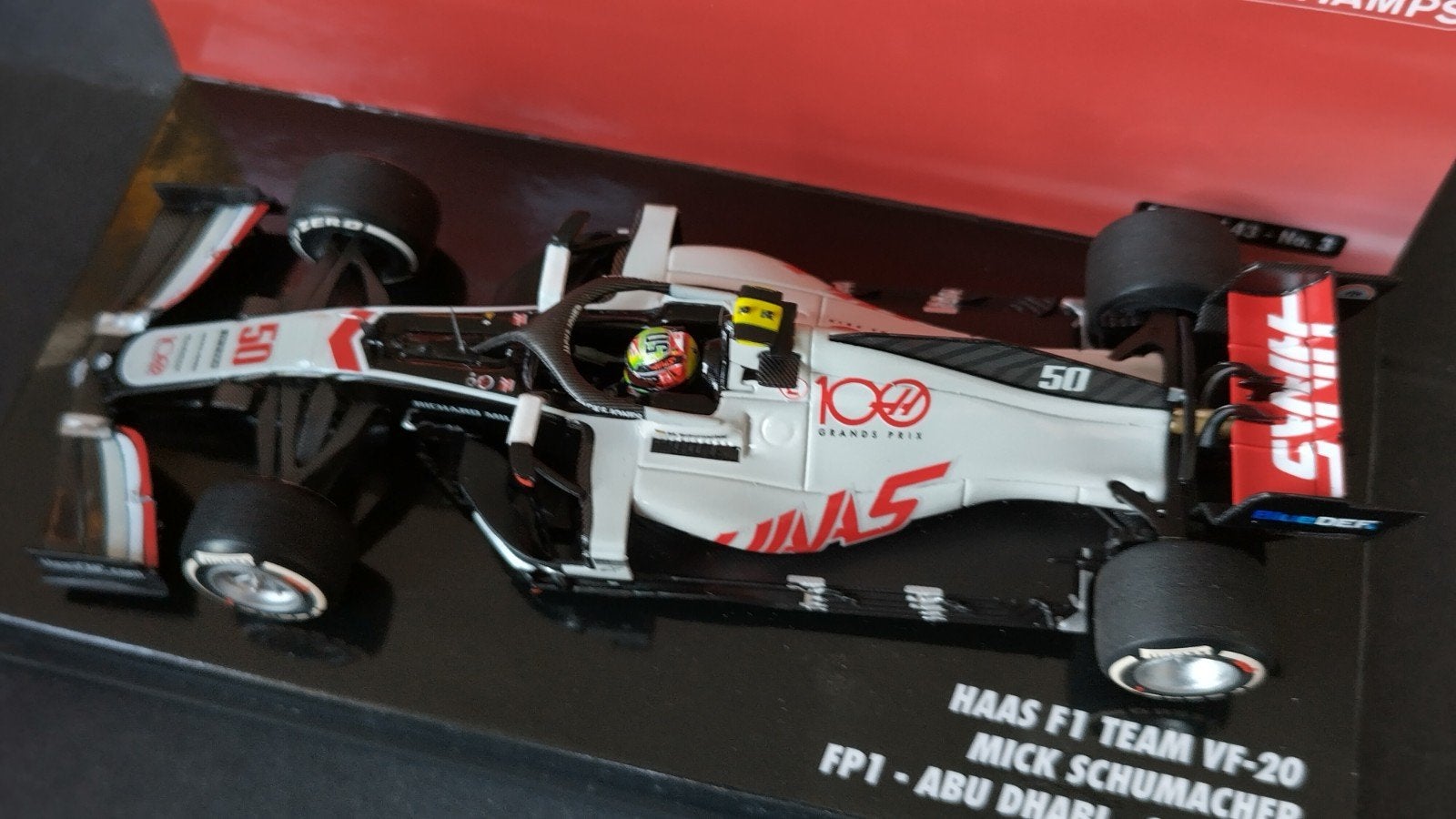Haas F1 VF20 Mick Schumacher 1:43 Minichamps Pol, Hobby en Vrije tijd, Modelauto's | 1:43, Auto, ., Nieuw, Ophalen of Verzenden