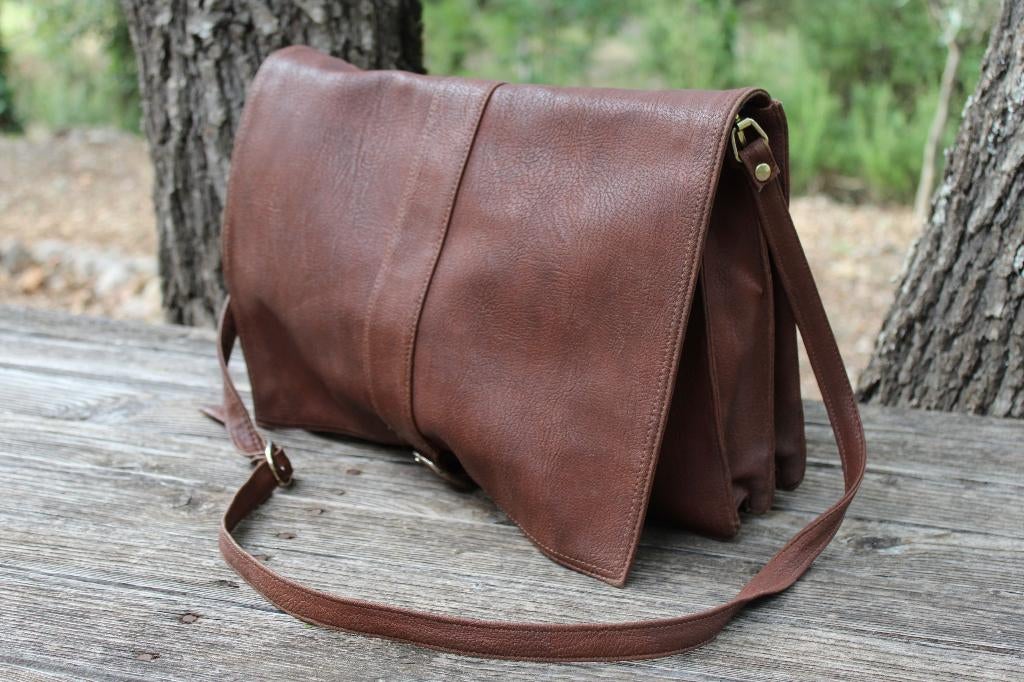 Brocante - Trendy schoudertas!, Ophalen of Verzenden, Gebruikt, Bruin, Leer