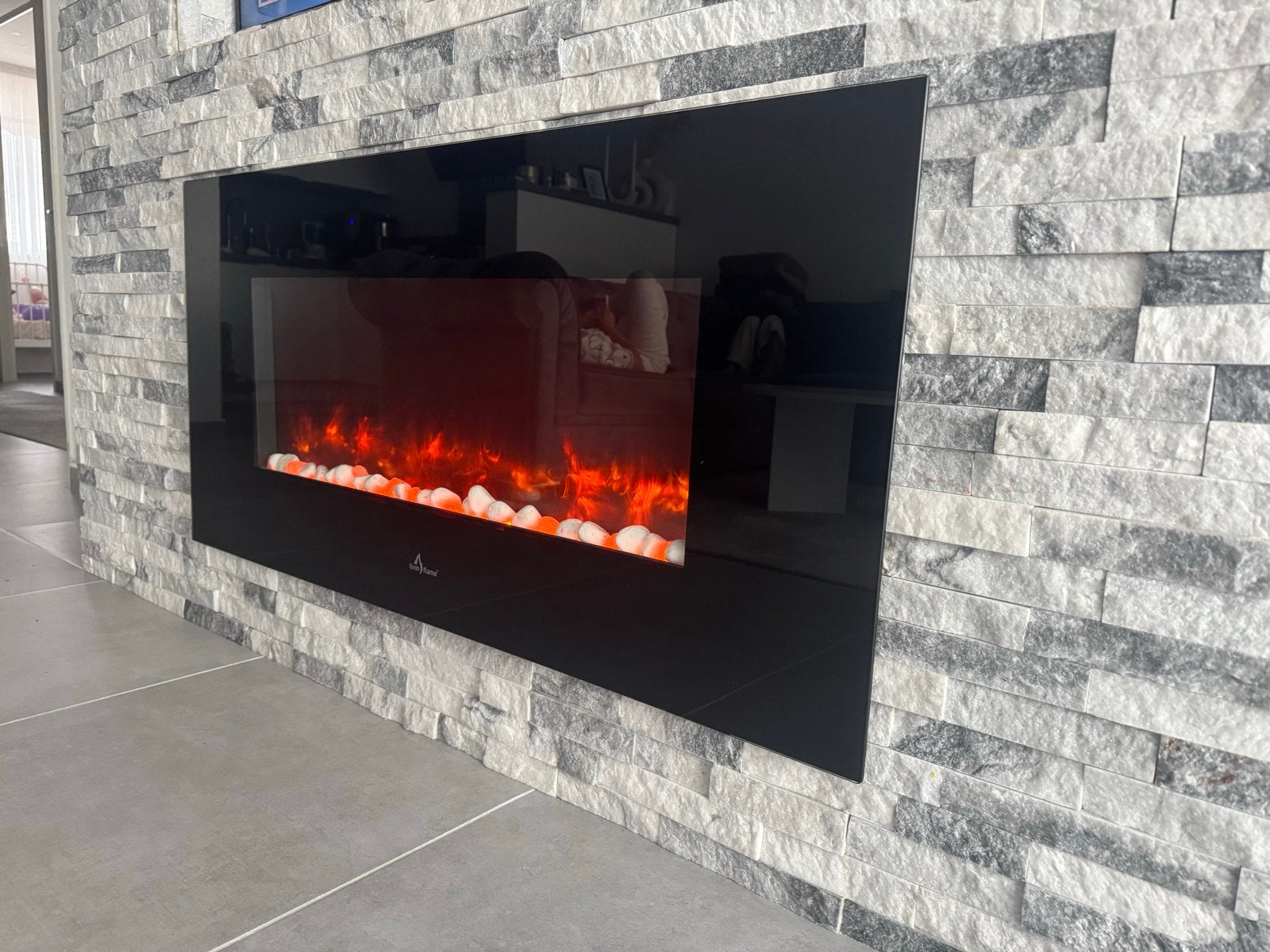Livin' Flame Elektrische Haard - Zo goed als nieuw, Huis en Inrichting, Ophalen, Zo goed als nieuw, Inbouwhaard, Elektrische haard