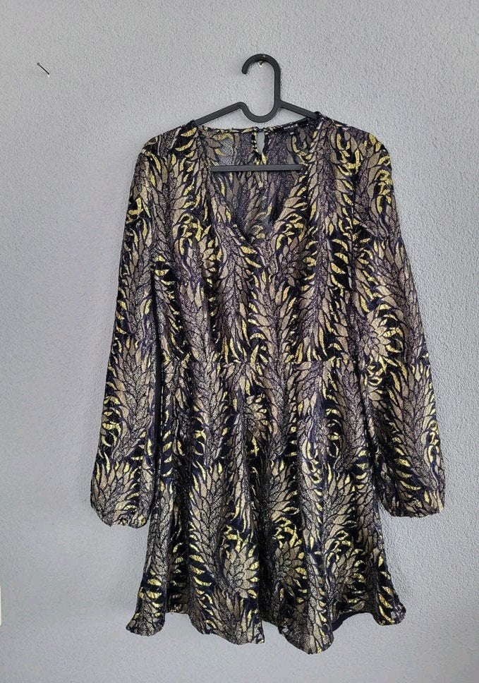 NIKKIE goud glitter jurkje maat S, Verzenden, Nieuw, Maat 36 (S), Goud