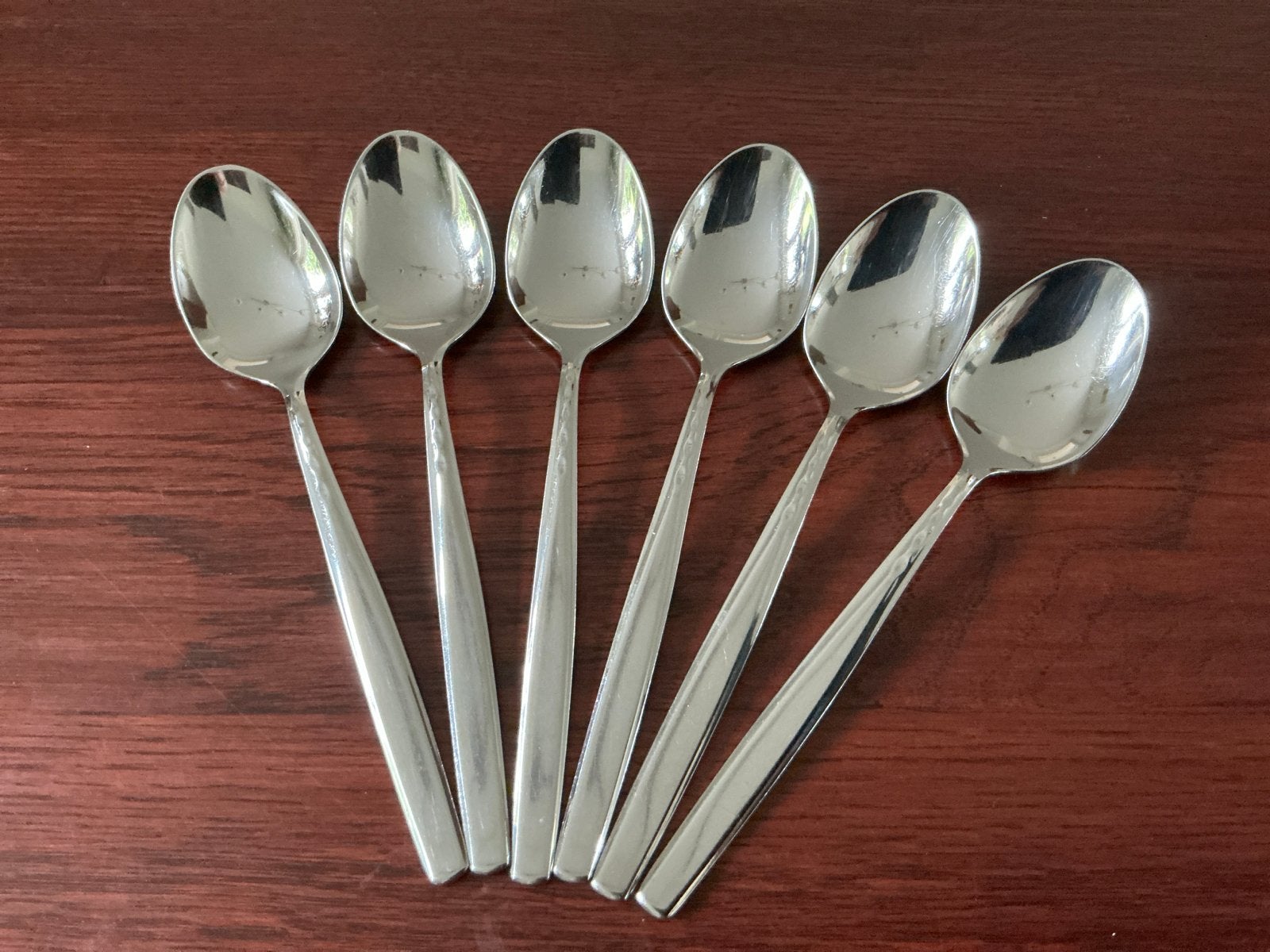 Set van 6 zilverkleurige dessert lepels, Antiek en Kunst, Ophalen of Verzenden