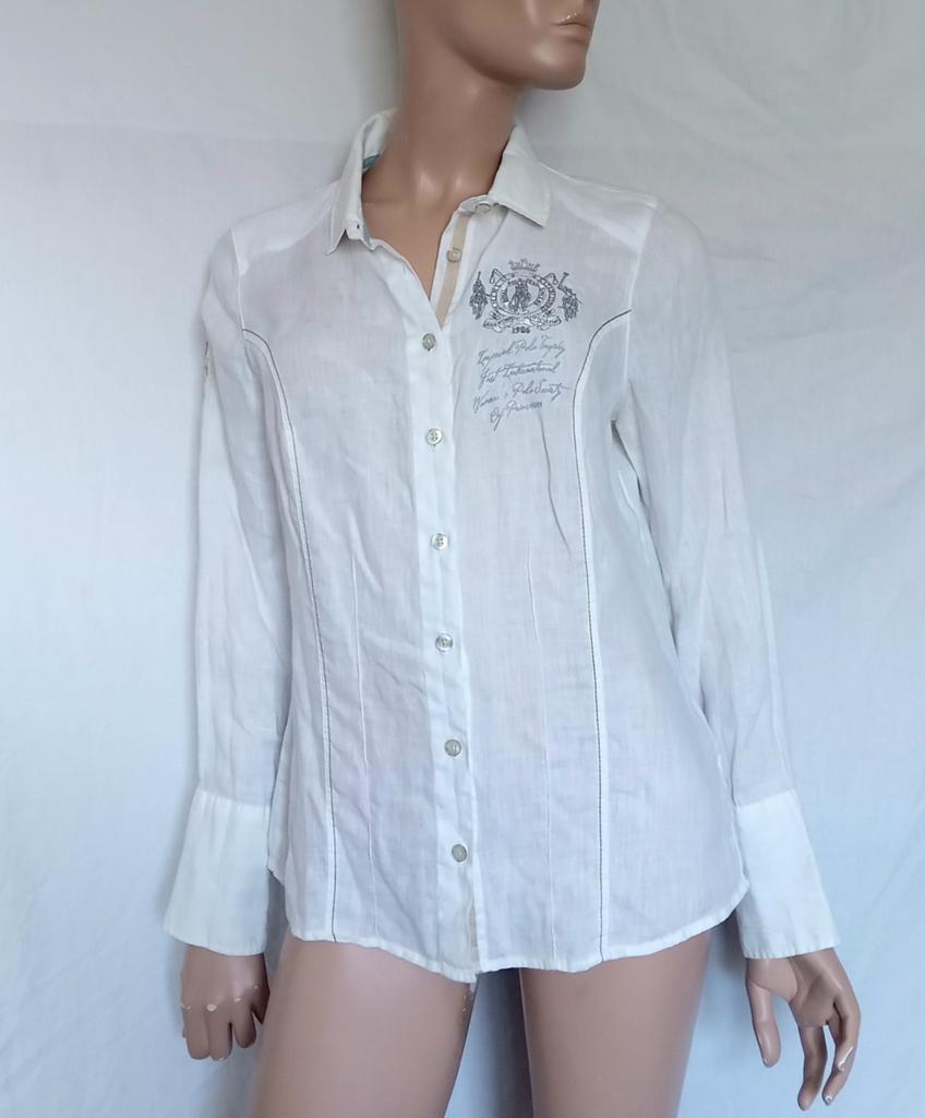 L'ARGENTINA LINNEN Blouse , Maat 40, Ophalen of Verzenden, Zo goed als nieuw, Maat 38/40 (M), Wit