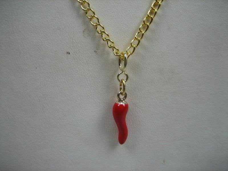 Gourmet ketting met Chili Peper hanger nieuw, Verzenden, Nieuw, Goud, Overige materialen