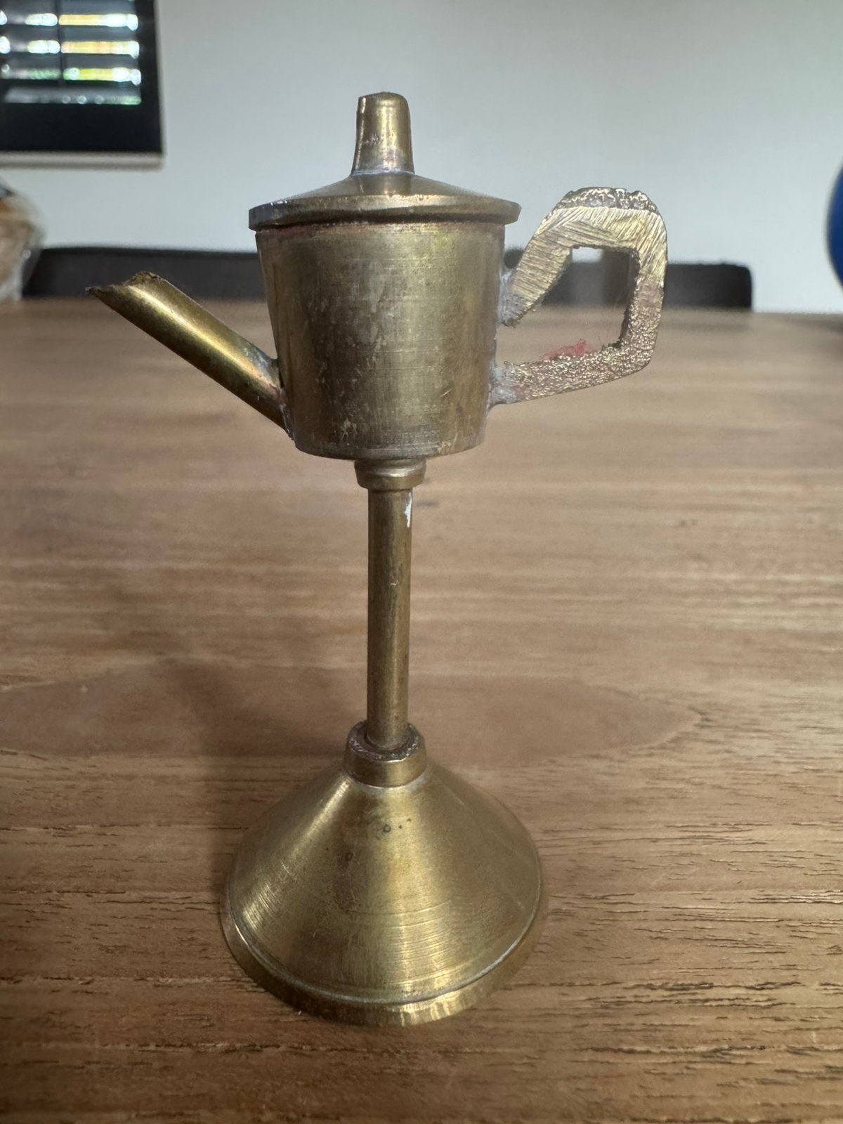 Miniatuur messng tuitlamp/olielamp-letterbak, Ophalen of Verzenden, Koper