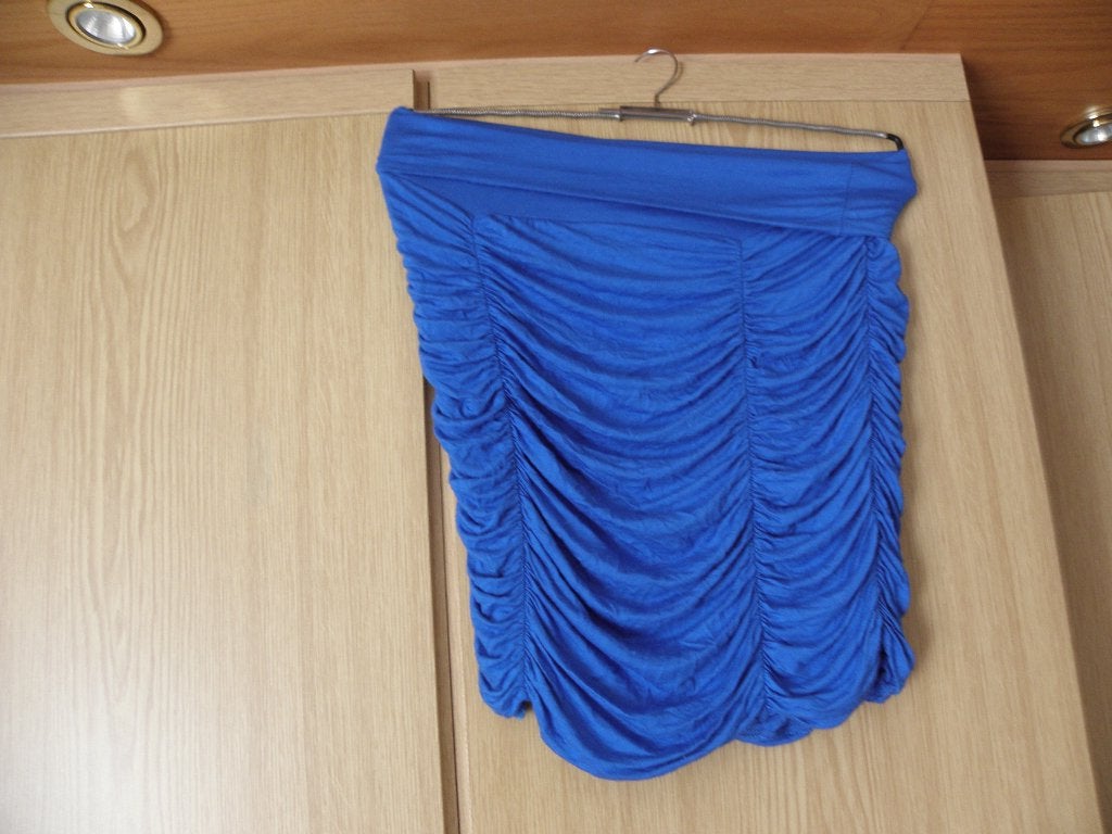 Goedkope kobalt blauwe viscose stretch rimpel rok REALIZE L, Maat 38/40 (M), Blauw, Ophalen of Verzenden, Realize