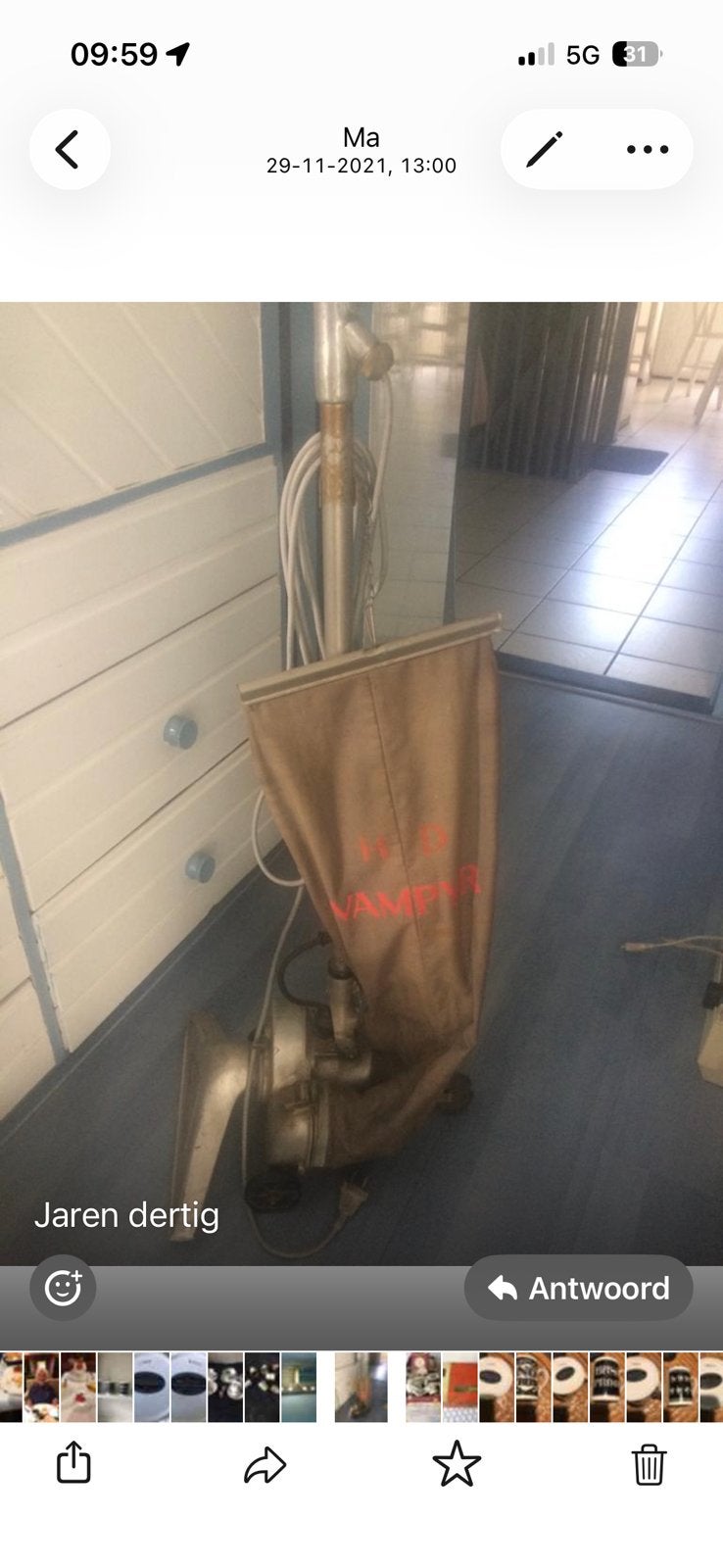 Vintage stofzuiger, Witgoed en Apparatuur, Stofzuigers, Ophalen, Gebruikt
