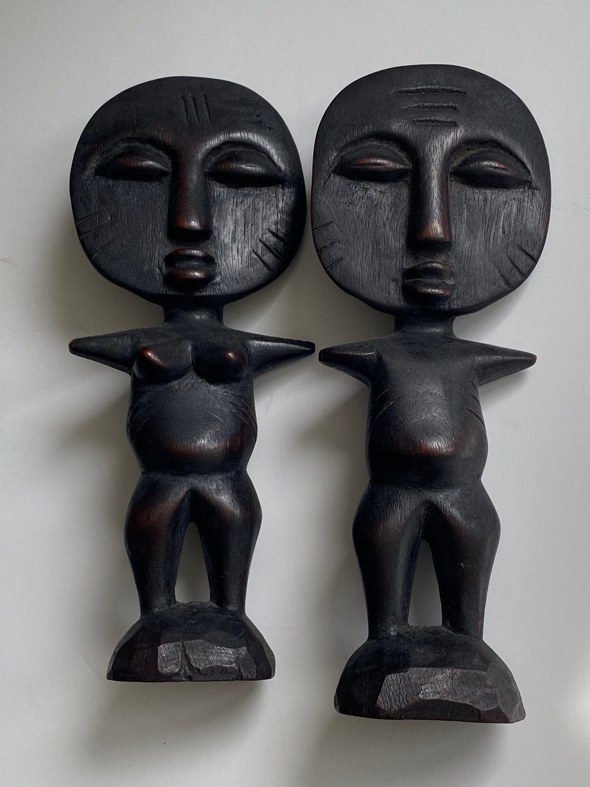Akuaba-paar Ghana - Ashanti vruchtbaarheidsbeeldjes, Antiek en Kunst, Kunst | Beelden en Houtsnijwerken, Verzenden