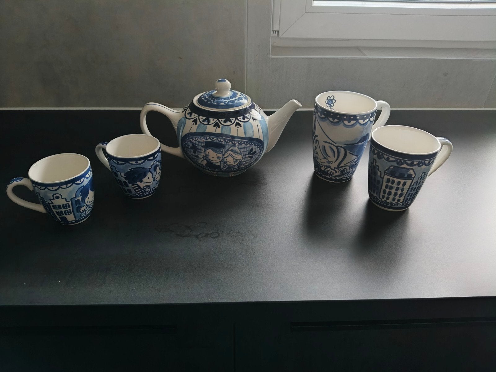 Blond Amsterdam Delfts Blauw Servies, Ophalen, Zo goed als nieuw, Aardewerk, Kop(pen) en/of Schotel(s)