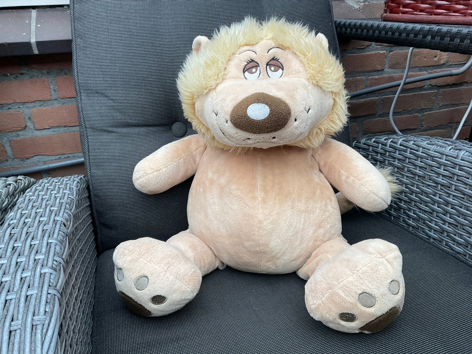 Nieuwe zgan grote leeuw knuffel Nicotoy 50cm beige, Ophalen, Nieuw, Middelgroot (20 tot 80 cm), Nicotoy