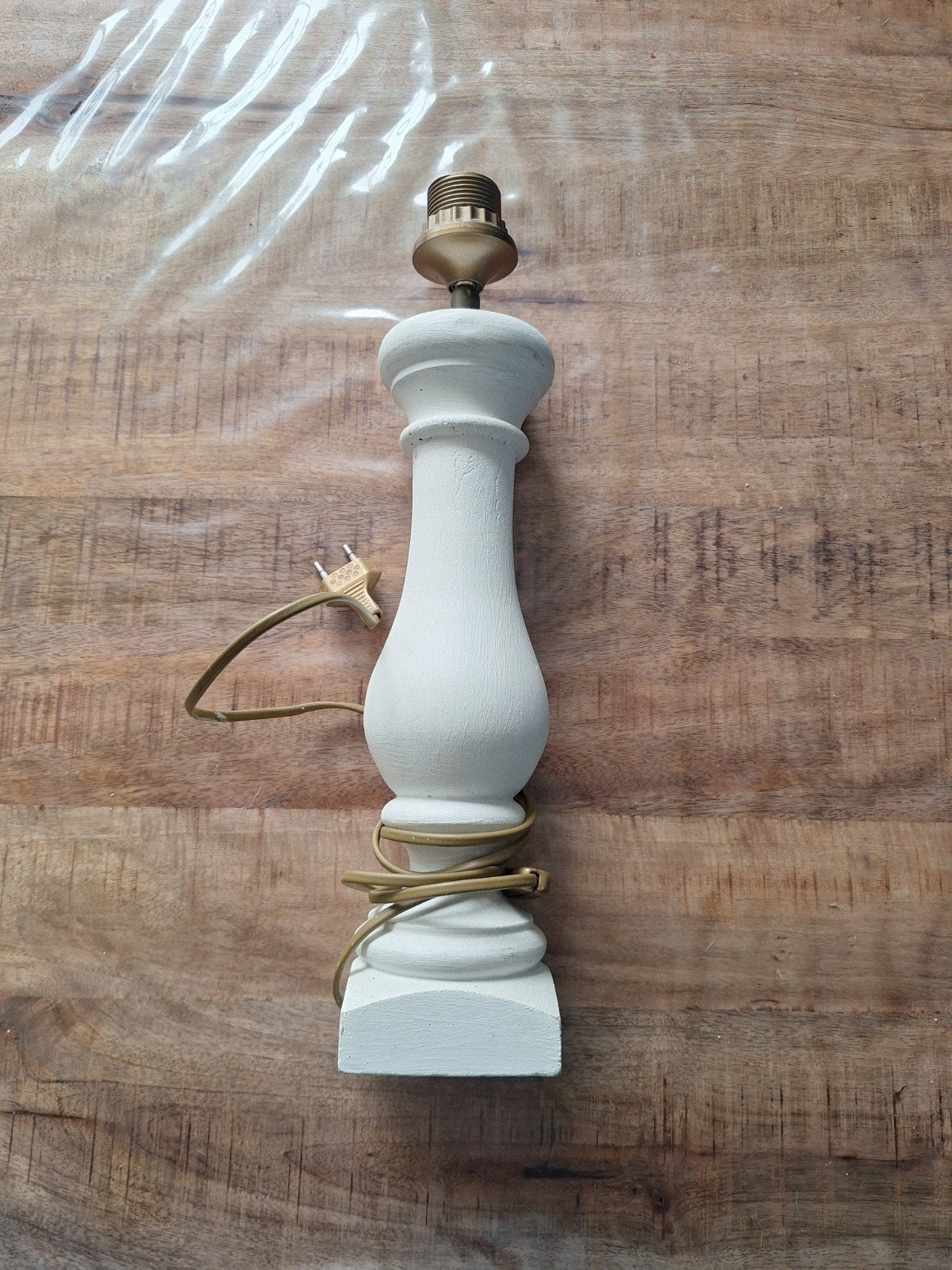 Houten lampenvoet 45cm, Beige, Overige typen, Gebruikt, 45 cm