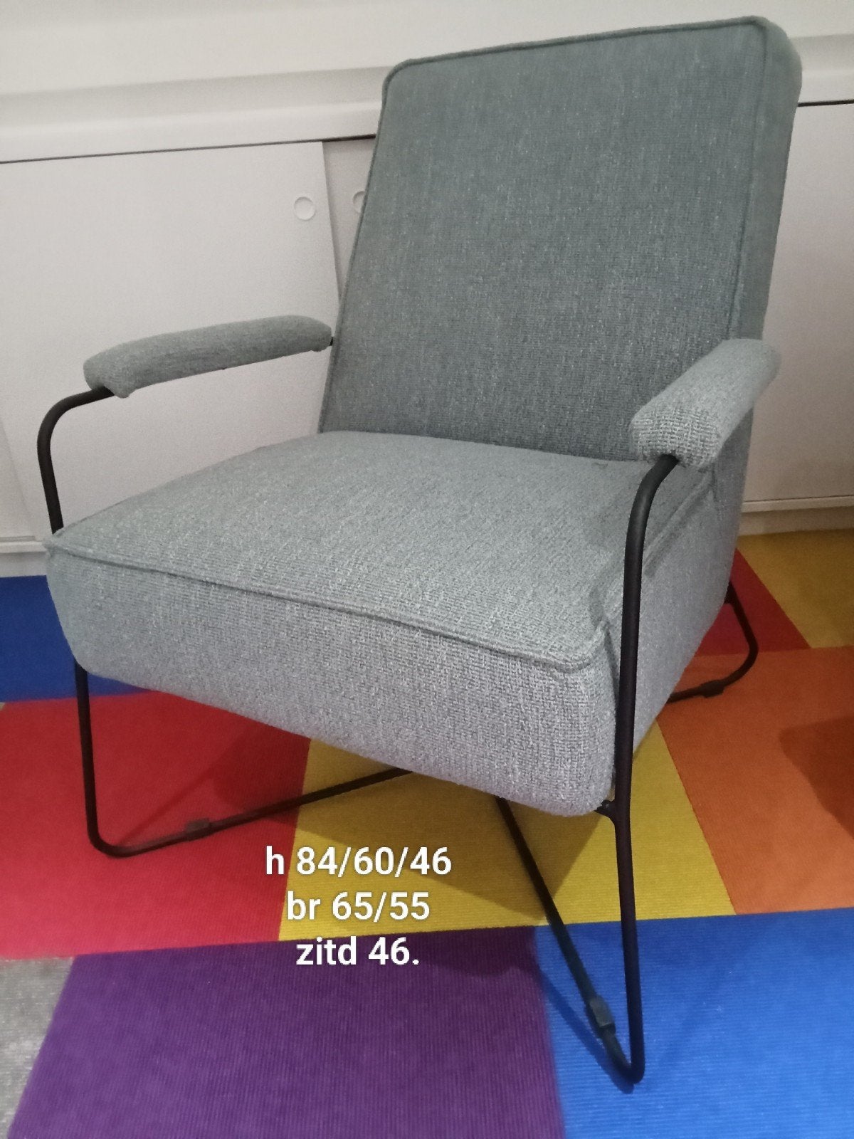 Set van 2 grijze fauteuils showmodel, Ophalen, Nieuw, 75 tot 100 cm, Stof