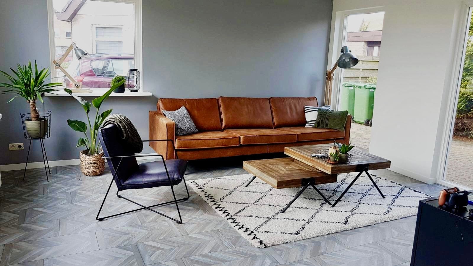 fauteuil Draht antraciet (Giga Meubel), Ophalen, Gebruikt, Minder dan 75 cm, Leer