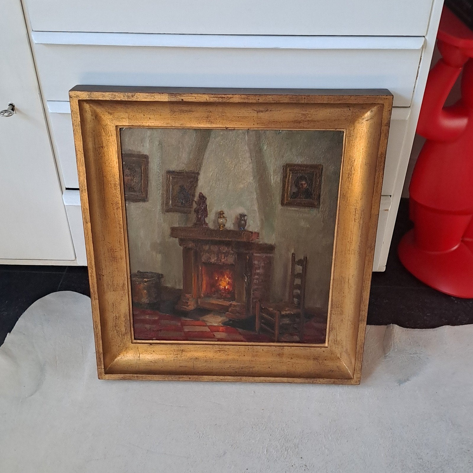 schilderij Marie-Louise Knaeps, Doek, Stilleven, Ophalen of Verzenden, Olieverf
