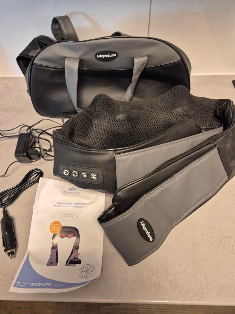 LifeProducts Draadloos Shiatsu Nek Massagekussen, Ophalen of Verzenden, Zo goed als nieuw, Massagestoel of Kussen