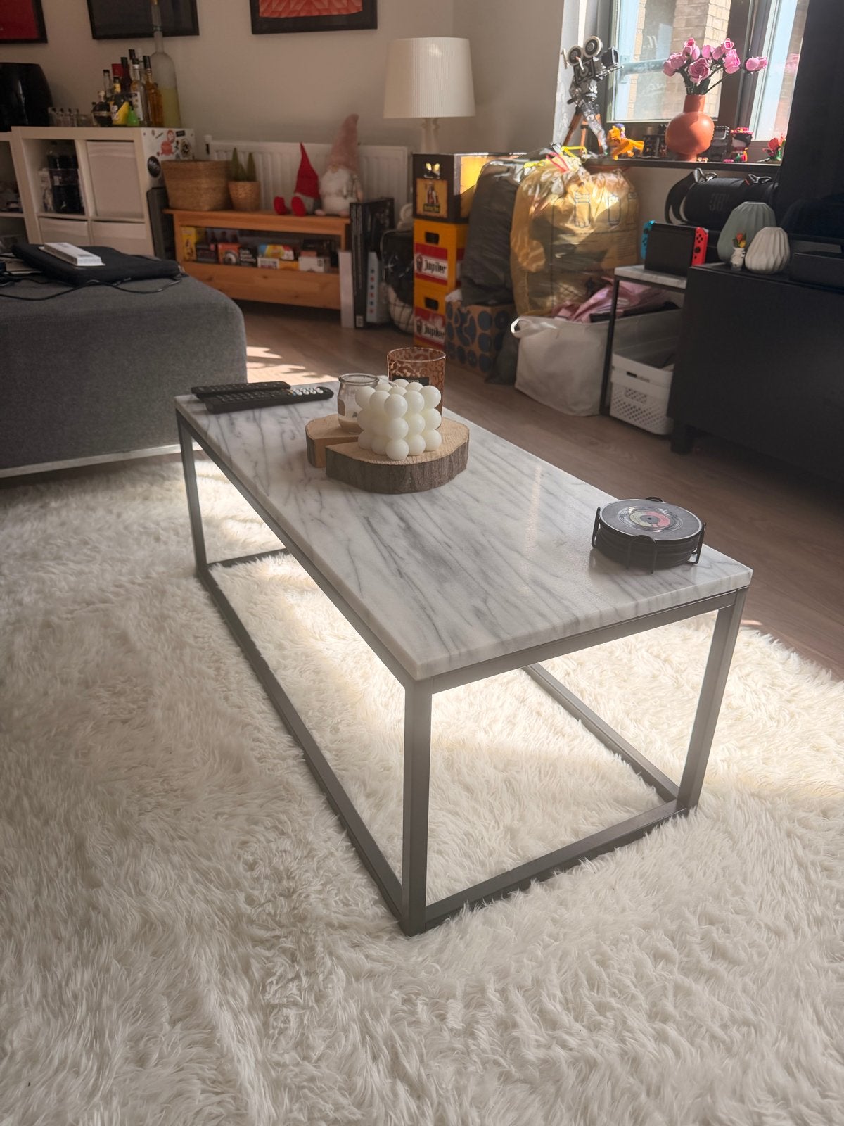 Marmeren Salontafel - Zuiver Marble Power Salontafel, Huis en Inrichting, Ophalen, Gebruikt, Metaal