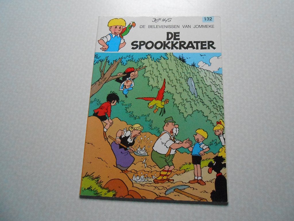 Jommeke 132 De spookkrater 1985 1 ste druk., Boeken, Jef Nys, Eén stripboek, Ophalen of Verzenden, Zo goed als nieuw