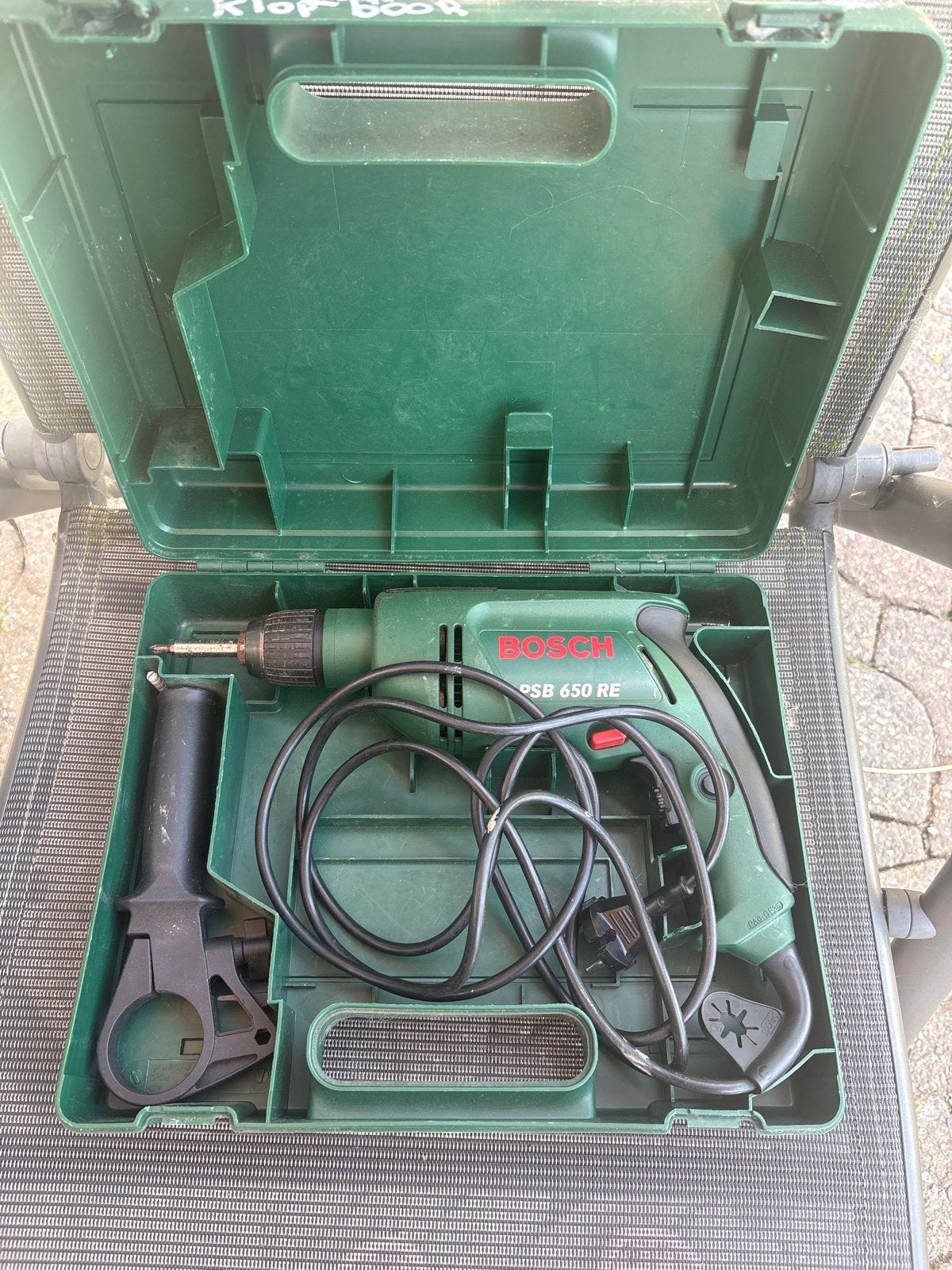 Bosch PSB 650 RE Klopboormachine in koffer, Boormachine, Ophalen of Verzenden, Klopboormechanisme, Gebruikt