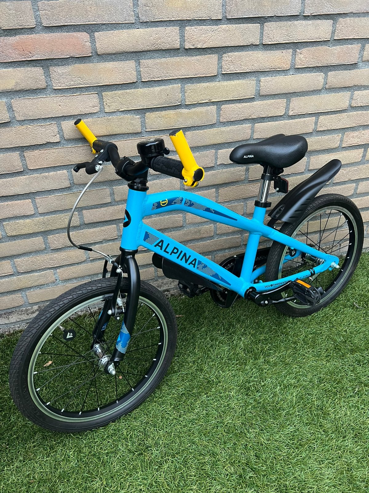 Alpina Trial kinderfiets blauw 18inch 4-8 jaar, Ophalen, Zo goed als nieuw, Velgrem, 16 tot 20 inch